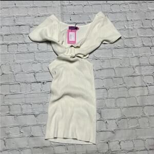 NWT Edikted Galo Knitted Dress S. Cream color.